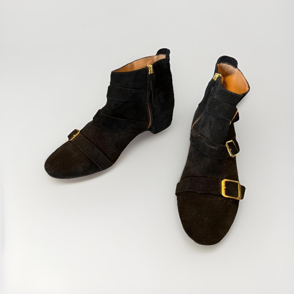 GORGEOUS KURT GEIGER LONDON BLACK SUEDE ANKLE BOOTIES EU40/US9 MADE IN SPAIN VGC